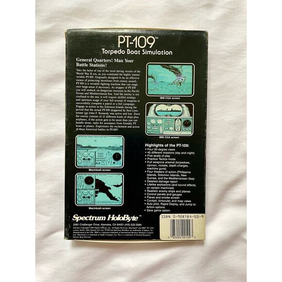 PT 109 IBM PC/XT/AT 5.25" Floppy Disk Version Complete In Box, Rare, HTF, OOP - Picture 2 of 7